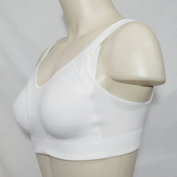 34B Hanes G367 Cotton Wireless Wire Free Sports‎ Bra White NWT - Picture 2 of 7